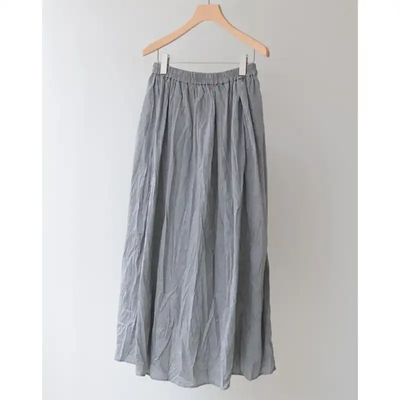 MidiUmi シャンブレーギャザースカート /BK99 【日本製】